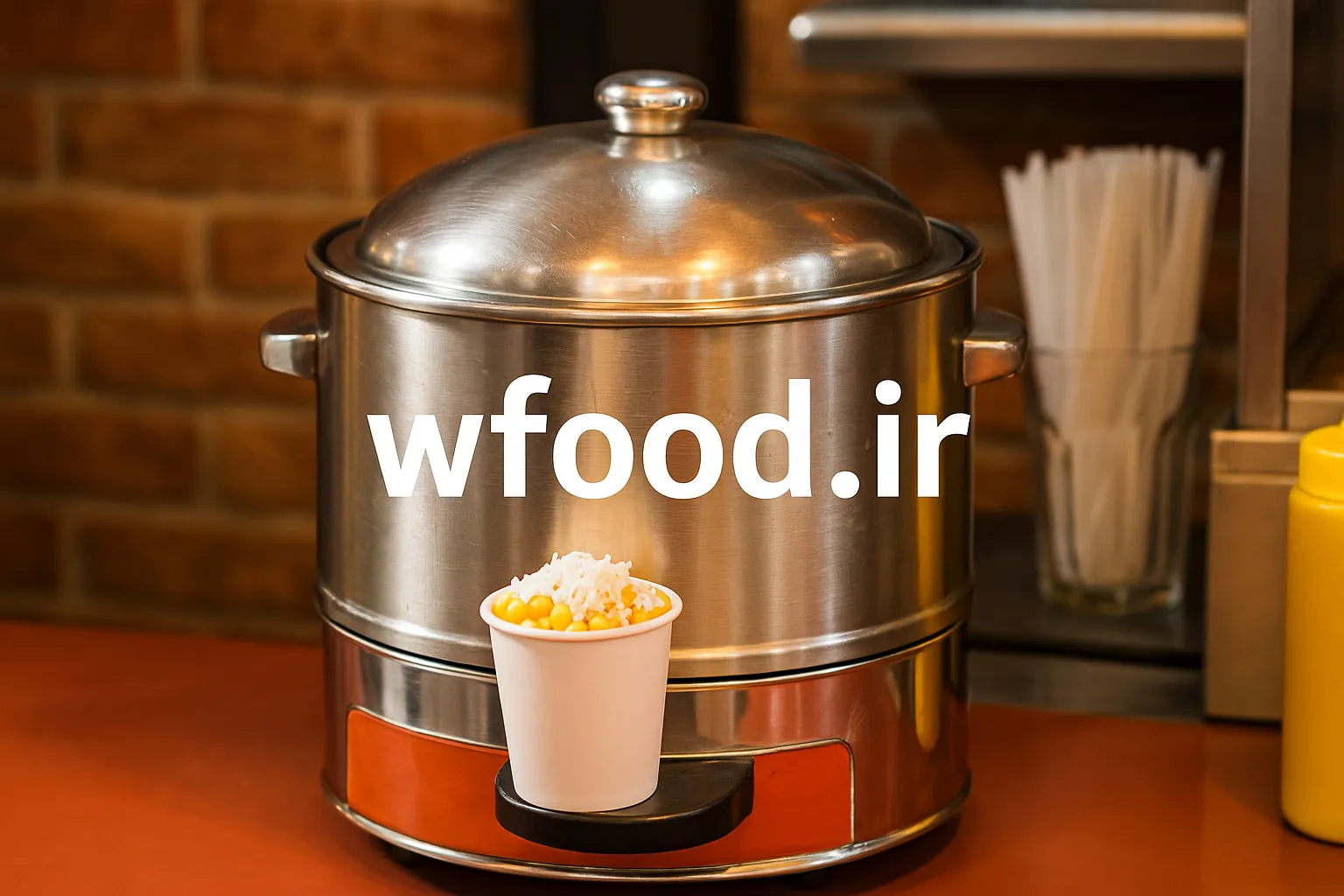 تصویر یک دستگاه ذرت مکزیکی استیل مناسب تهیه و سرو ذرت مکزیکی در فست فودها و غرفه‌های خیابانی