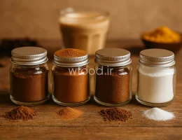 انواع پودرهای مزه‌دار مانند پودر کاکائو، دارچین، قهوه و شکر برای استفاده در تهیه نوشیدنی‌های گرم و سرد در کافی‌شاپ‌ها، به‌منظور افزایش طعم و عطر محصولات کافه