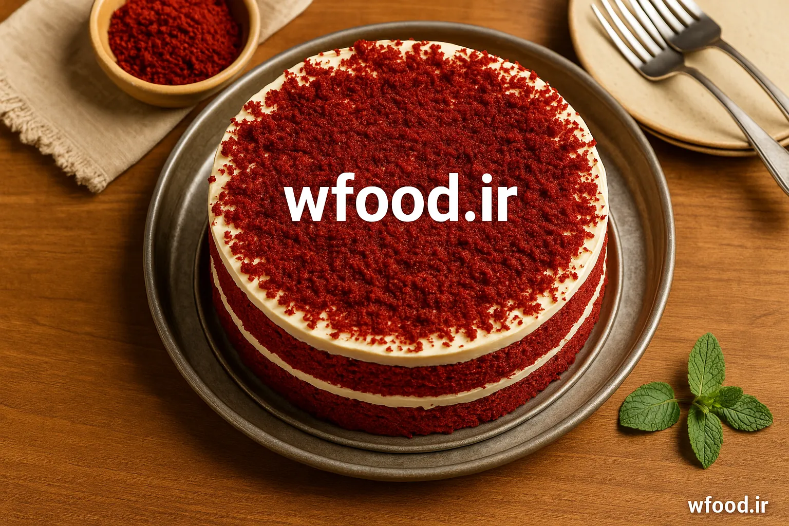 طرز تهیه کیک ردولوت بینظیر؛ زیبایی خیرهکننده، بافتی لطیف و طعمی جادویی! 1 red velvet cake